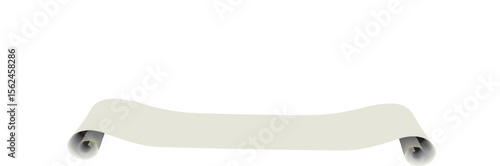 Simple Blank Rolled Banner or Scroll - Elegant Horizontal Design Element for Text, Announcements, Certificates, and Classic Document Presentation