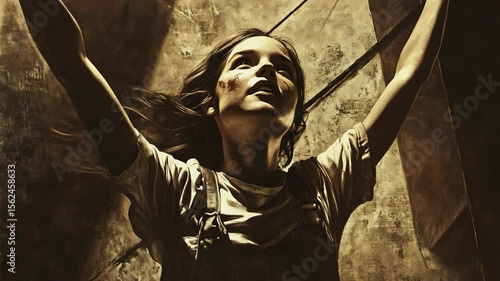 Dangerous Woman with Knife in Hand