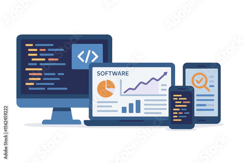 The development of Banner Software's UI and its adaptation for various devices, along with a business application dashboard that incorporates graphs, charts, and analytics data, is a key aspect of