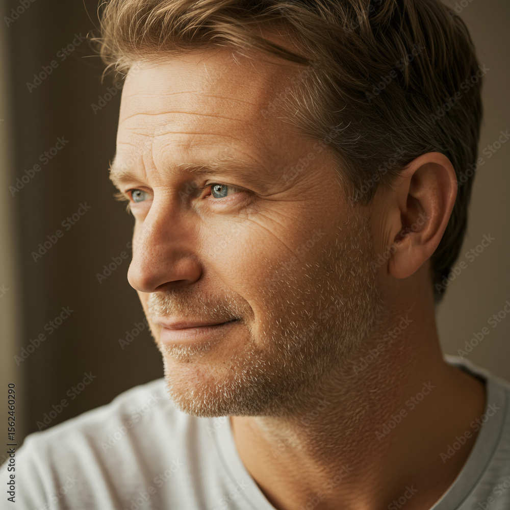 Obraz premium profile portrait of man with beard