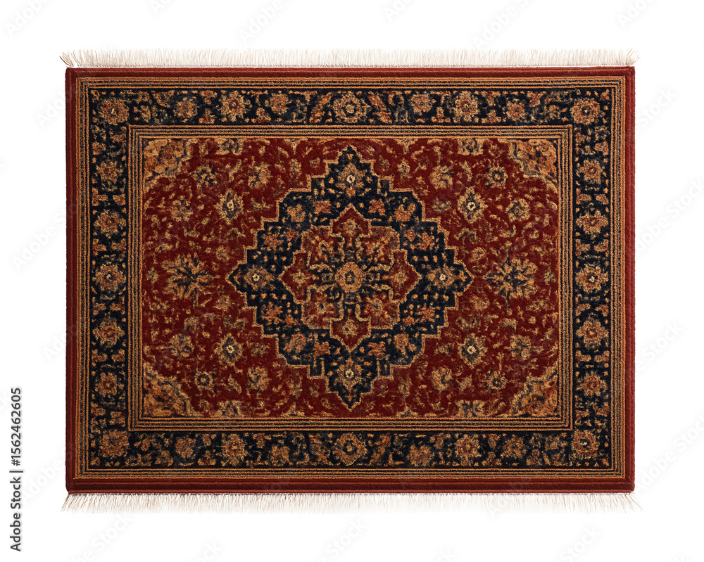 Fototapeta premium A traditional Persian-style kitchen rug with ornate patterns, providing an elegant touch to a classic-style kitchen in a historic home.