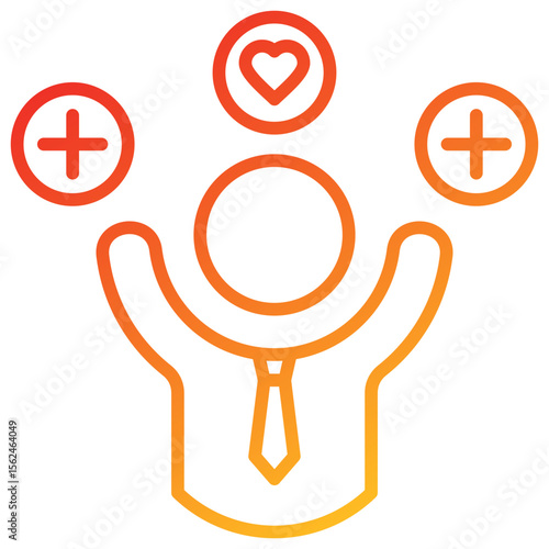 Positive Attitude Line Gradient Icon