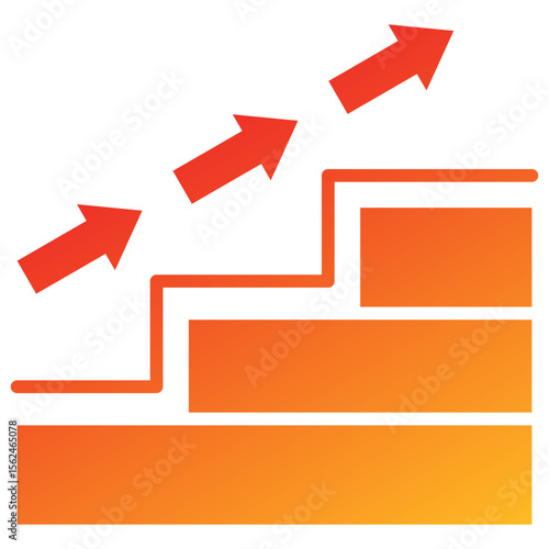 Steps Glyph Gradient Icon