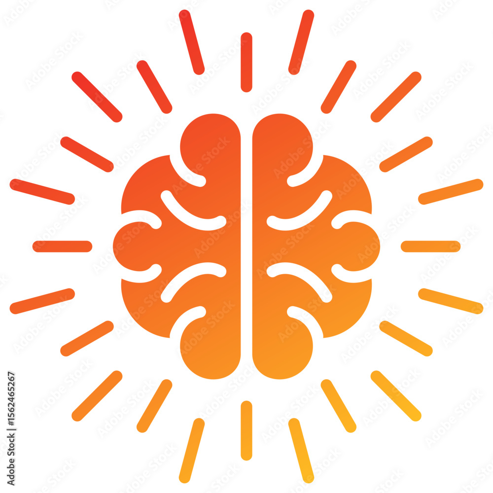 Obraz premium Brain Glyph Gradient Icon