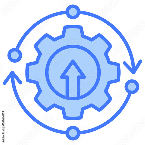 Process Improvement Blue Icon