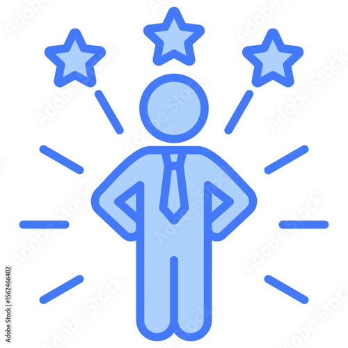 Self Confidence Blue Icon