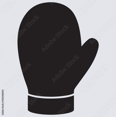 winter mitten silhouette vector art illustration, Winter mittens icon, logo isolated on white background