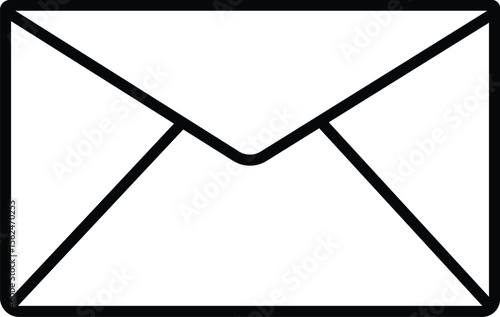 simple black outline of a closed envelope icon isolated on white background.