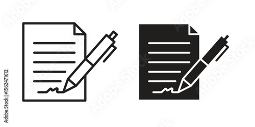 Agreement icon Black and White Vector Graphic
