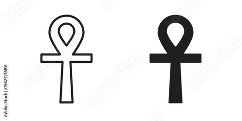 Ankh icon Black and White Vector Graphic