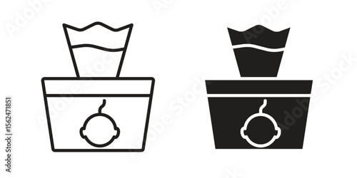 baby wipe icon Black and White Vector Graphic