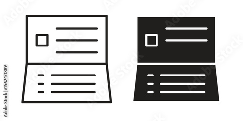 Bankbook icon Black and White Vector Graphic