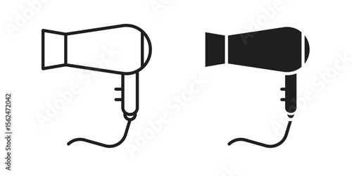 Blow dryer icon Black and White Vector Graphic