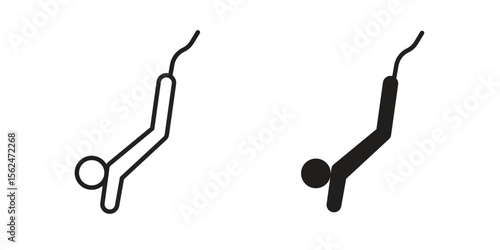 Bungee jumping icon Black and White Vector Graphic