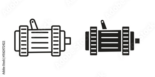 Car alternator icon Black and White Vector Graphic