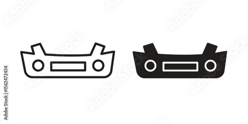 Car bumper icon Black and White Vector Graphic