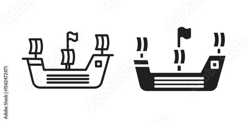 Caravel icon Black and White Vector Graphic