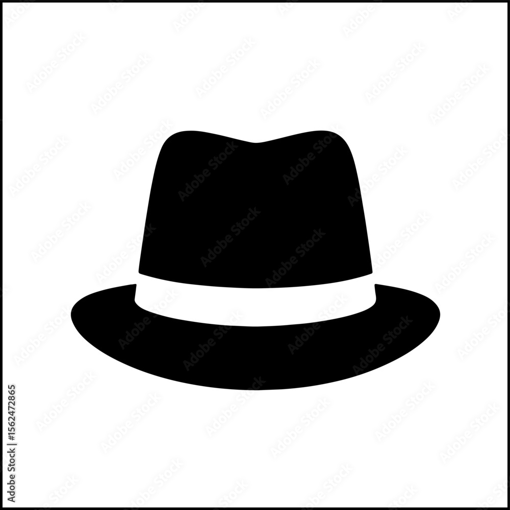 Fedora hat silhouette icon Fedora hat silhouette icon