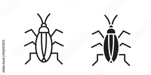 Cockroach icon Black and White Vector Graphic