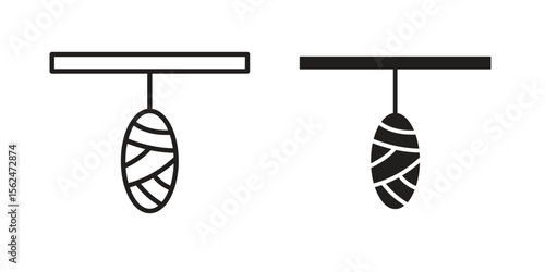 Cocoon icon Black and White Vector Graphic