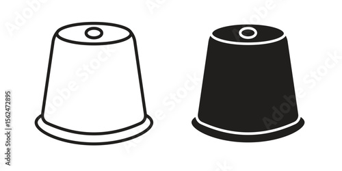 Coffee capsule icon Black and White Vector Graphic