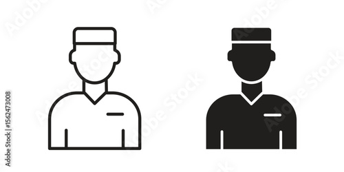 Concierge icon Black and White Vector Graphic