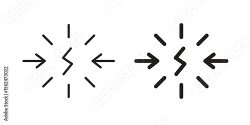 Conflict icon Black and White Vector Graphic
