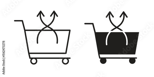 Cross sell icon Black and White Vector Graphic