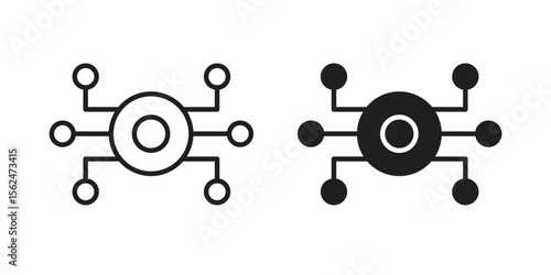 Decentralized icon Black and White Vector Graphic