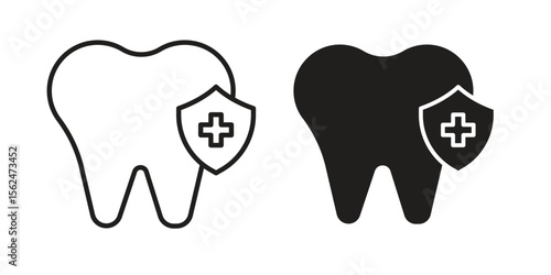 Dental insurance icon Black and White Vector Graphic