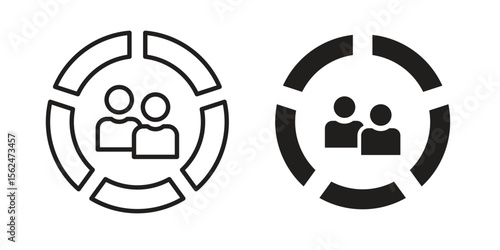 Demographics icon Black and White Vector Graphic