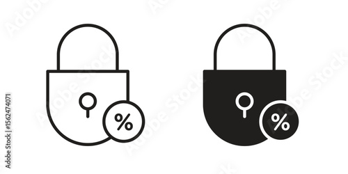 Fixed rate mortgage icon Black and White Vector Graphic
