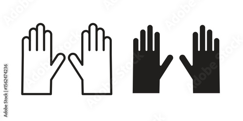 Gloves icon Black and White Vector Graphic