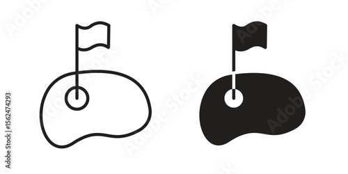 Golf yard icon Black and White Vector Graphic
