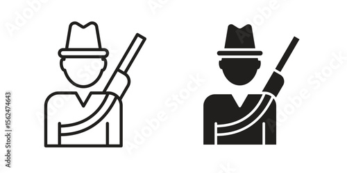 Hunter icon Black and White Vector Graphic