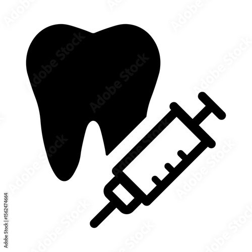 歯と注射器のアイコンイラスト