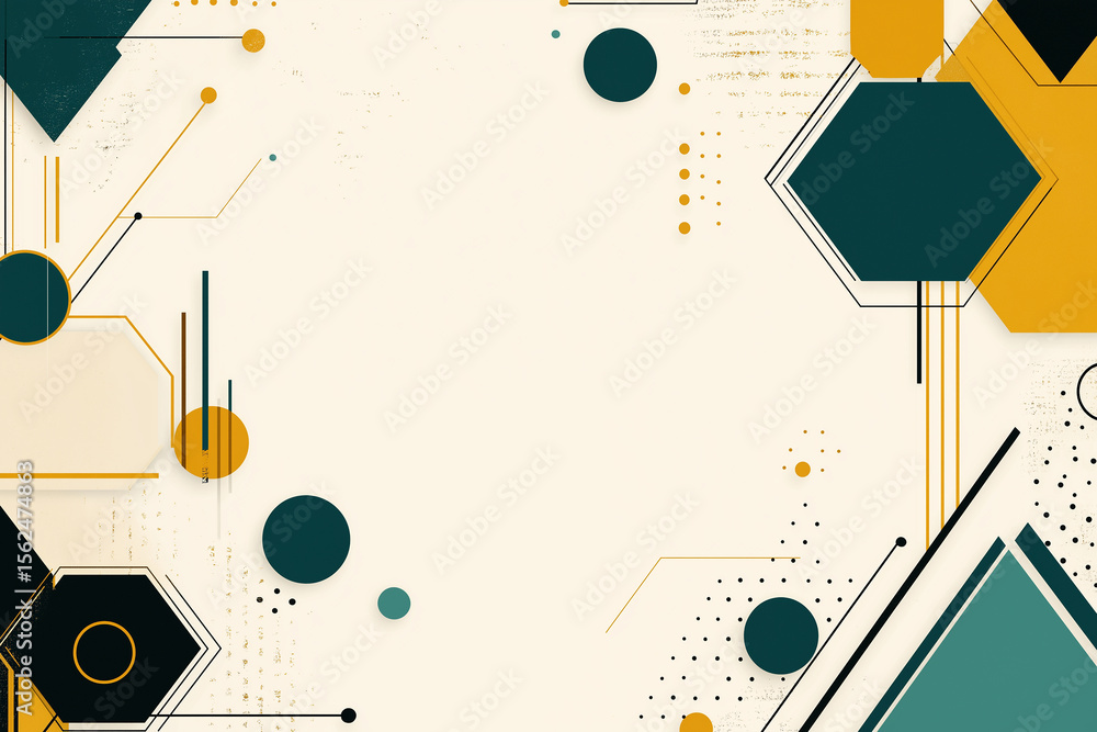 Obraz premium Abstract geometric background with hexagons, pattern, and colorful design elements