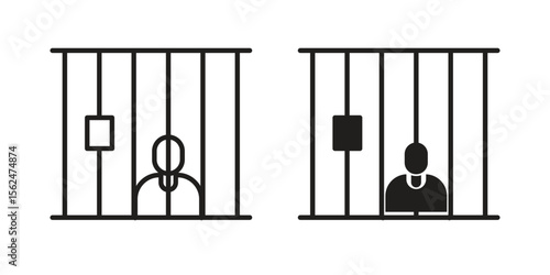 Jail icon Black and White Vector Graphic