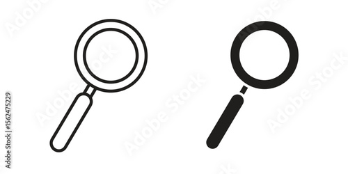 Magnifying glass icon Black and White Vector Graphic