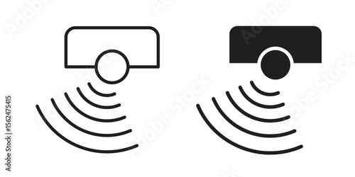 Motion sensor icon Black and White Vector Graphic