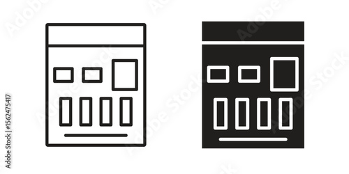 Mood board icon Black and White Vector Graphic
