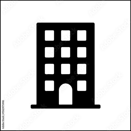 Apartment building silhouette icon
