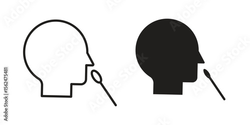 Nasal swab icon Black and White Vector Graphic
