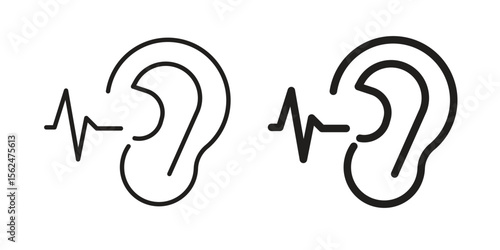 Otitis icon Black and White Vector Graphic