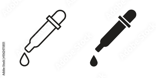 Pipette icon Black and White Vector Graphic