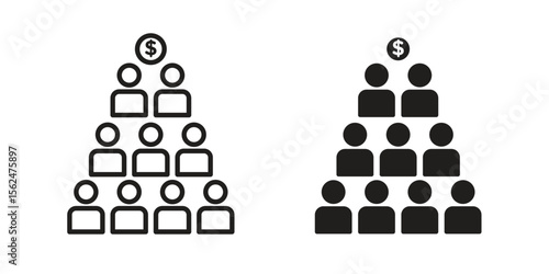 Ponzi scheme icon Black and White Vector Graphic