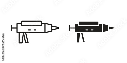 Sealants gun icon Black and White Vector Graphic