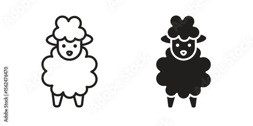 Sheep icon Black and White Vector Graphic