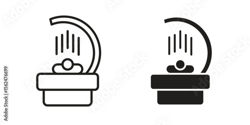 Solarium icon Black and White Vector Graphic