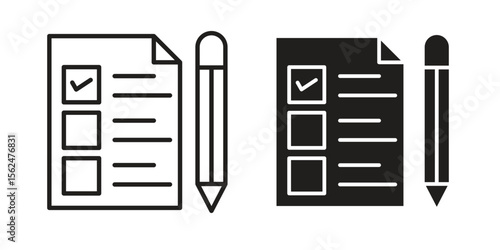 Survey icon Black and White Vector Graphic